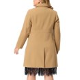 thumbnail image 3 of GRACE & GRANDEUR Women's Plus Size Peacoat Single-Breasted Mid-Length Overcoat, 3 of 7