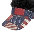 thumbnail image 4 of Jiibva Patriotic Wig Hat Retro Flag Wig Cap Spiked Hair Sun Hat for Funny Patriotic Costume Parties Outdoor Event Hair Accessory, 4 of 7