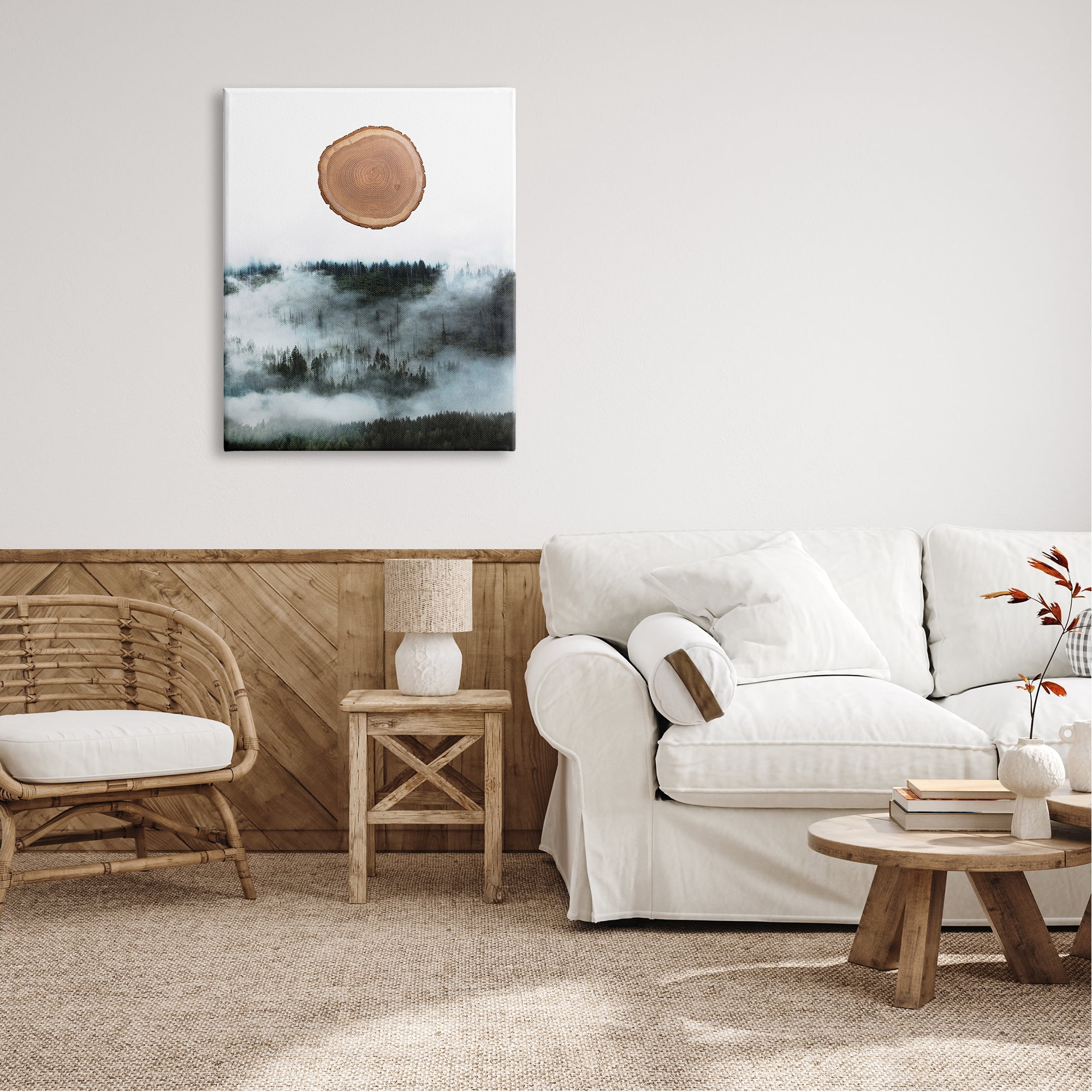 Stupell Industries Abstract Minimal Tree Trunk Bark Foggy Mountain , 30 x 40, Design by Atelier Posters