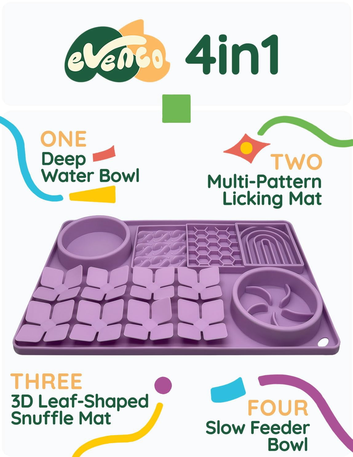 Slow Feeder Bowl, Silicone Lick Mat with Suction Cups for Dog Cat, Snuffle Mat for Pet Smell Training, Puzzle Toys for Bored Puppy, Interactive Sniff Mat for Slow Eating and Keep Busy, Pink