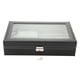 thumbnail image 2 of Cajas Para Relojes Caja De Almacenamiento De Gafas Estuche De Cuero De PU Para Gafas Estuche Organizador De Relojes Con Tapa Transparente, 6+3 Rejillas Caja De Almacenamiento, 2 of 7