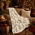 thumbnail image 3 of Western Desert Horseback Riding decorative motif Print, Rustic Farmhouse Horse Scene, Warm Flannel Blanket for Ranch House and Living Room, Horse Lovers Thanksgiving Gift, Rustic Home Decor, 3 of 9