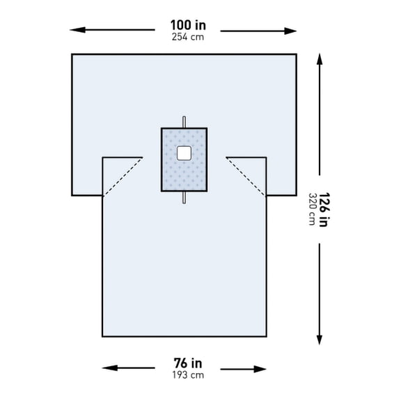 McKesson Surgical Drape Blue 100 W X 76 W X 126 L Inch 183-I80-05214G-S