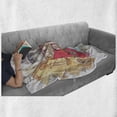 thumbnail image 5 of Watercolor Soft Flannel Fleece Throw Blanket, Artwork Painting of Architecture of Riga in Latvia in the Center of the City, Cozy Plush for Indoor and Outdoor Use, 50" x 60", Multicolor, by Ambesonne, 5 of 5