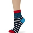 thumbnail image 5 of 7BIGSTARS KINGDOM Women's Cotton Diabetic Quarter Novelty Loose Fit Socks - 4 Pack Medium - Seamless - Stripe - Polka Dot - Sock Size 9-11 Shoe Size 5-9 M Dark Navy, Blue, Red, White, 5 of 11