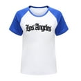 thumbnail image 3 of Tween Girl's T-Shirt Los Angeles Printed Raglan Short Sleeve T Shirt Children Casual Tees, 3 of 3