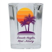 Seaside Heights New Jersey Souvenir 2 Ounce Square Shot Glass Palm Design