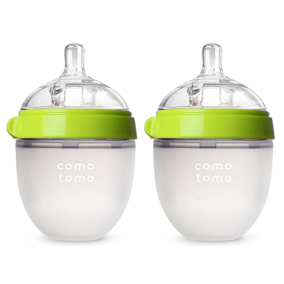 Biberones de Silicona Comotomo Verde, Pack de 2 de 150 Ml
