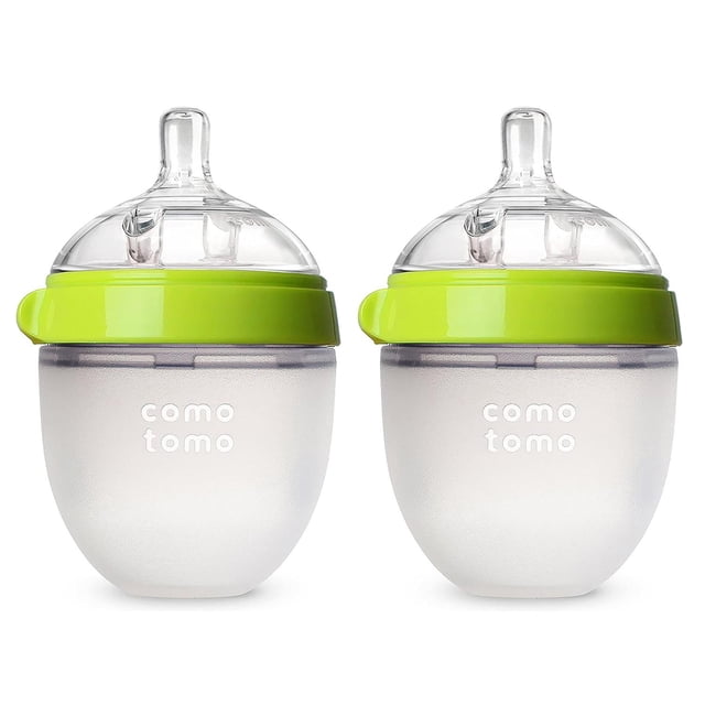 Biberones de Silicona Comotomo Verde, Pack de 2 de 150 Ml
