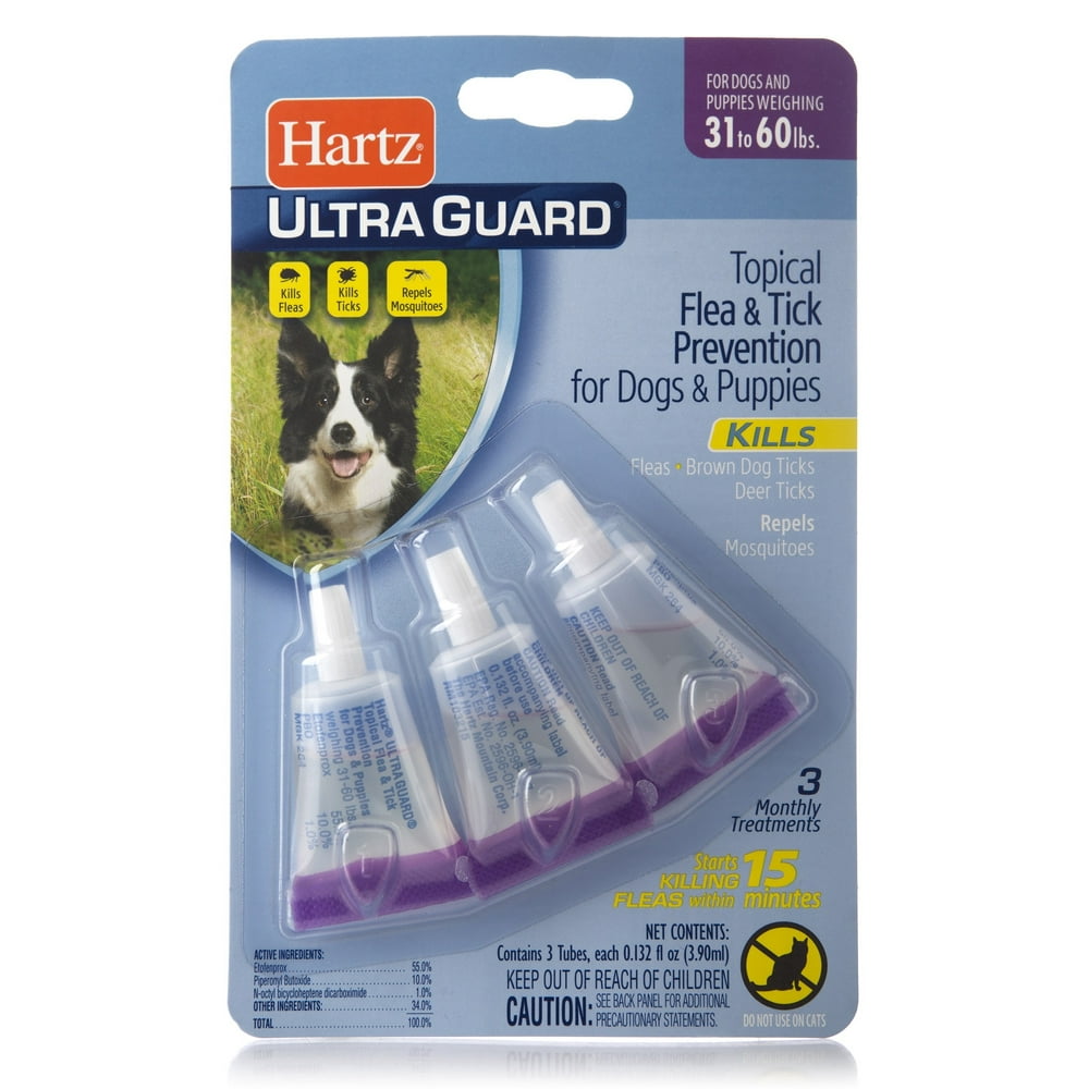 Hartz UltraGuard Flea and Tick Prevention for Large Dogs, 3 Monthly ...