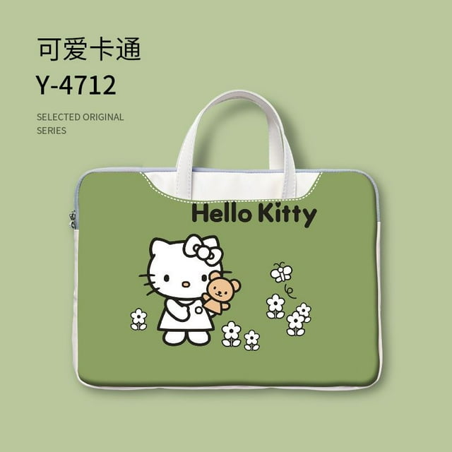 Cartoon Hello Kitty Laptop Bag Shoulder Messenger Notebook Pouch Briefcase Office Travel Business Computer Handbag YJ