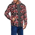 thumbnail image 2 of Uemuo Rose Flowers for Men's Fashion Full-zip Hoodies & Sweatshirts with Kangaroo Pocket, Zip-up Hooded Sweatshirt, Moisture Wicking & Breathable-Medium, 2 of 5