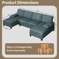 thumbnail image 3 of Walsunny Modern U-Shape Sectional Sofa, Chenille Fabric Modular Couch, 4 Seat Oversized Sofa with Chaise for Living Room, 3 of 10