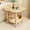 Beige, variant on Blueek Mobile Small Bedside Table with Double Layer Storage - Curved Desktop & Space Optimization for Bedroom，Beige