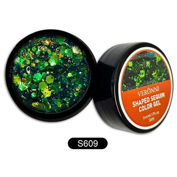 Gel para uñas, gel transparente para esculpir uñas, para decoración de uñas, lentejuelas, esmalte de uñas fluorescente con brillo, pegamento para uñas.