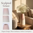 thumbnail image 2 of REGALWOVEN Modern White Ceramic Vase Slim Ribbed Bud Vase for Flowers, Minimalist Decorative Small Vase for Shelf, Vanity Pink 2.4"L x 2.4"W x 5"H, 2 of 6