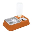 thumbnail image 1 of Automatic Double Dog Bowl 2 in 1 Square Double Dog Food and Water Bowl Set with Detachable Stainless Steel Bowl Orange, 1 of 1