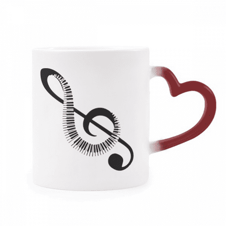 

Musical Symbol High-nute Piano Heat Sensitive Mug Red Color Changing Stoneware Cup