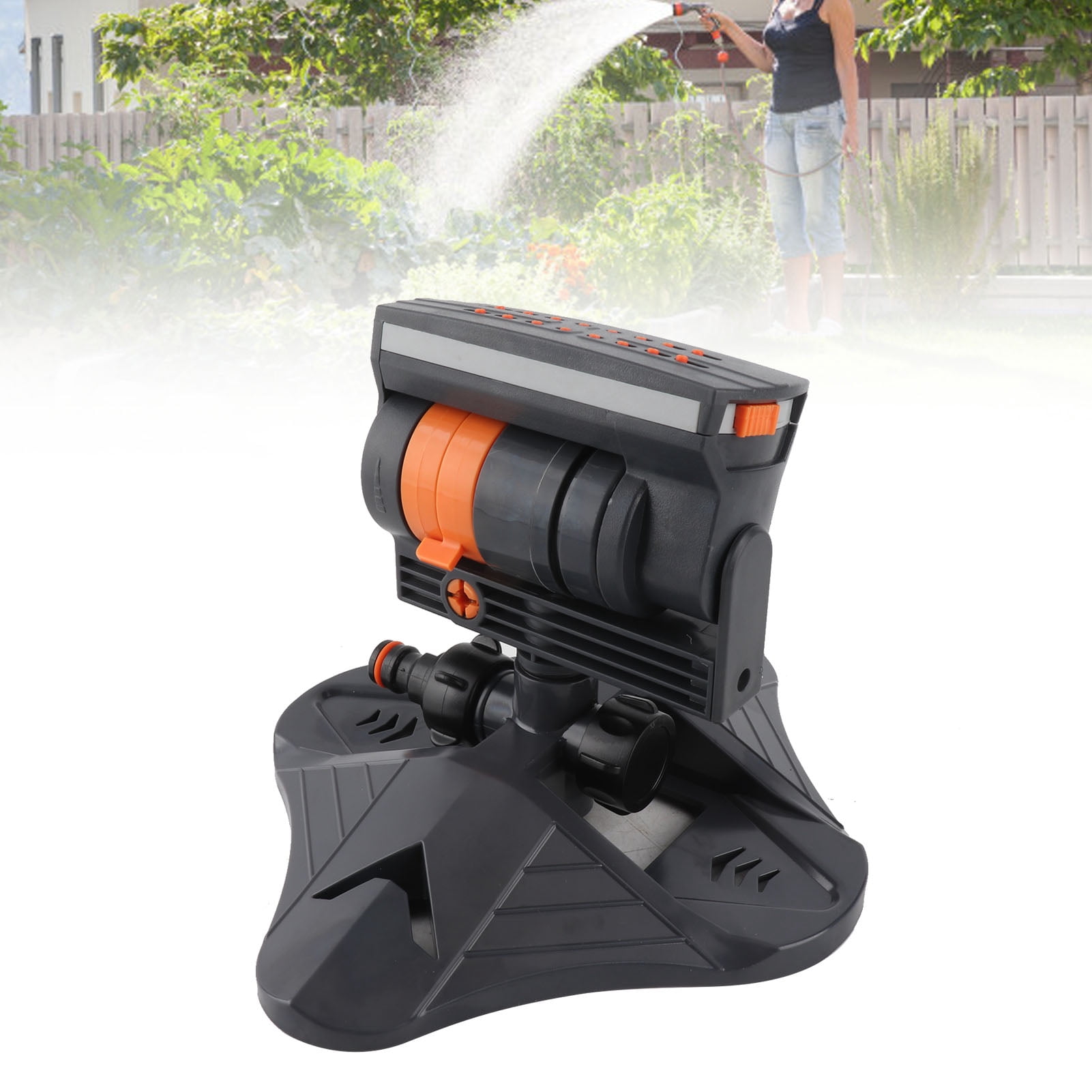 Nieyigj 16-Hole Oscillating Lawn Sprinkler Automatic Swing Garden Water Sprinkler with 4 Spray Modes 9.8x8.3x7.1 inches / 25x21x18 cm