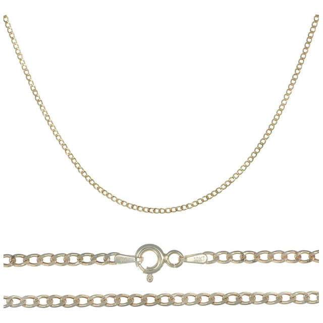 Cadena Italiana De 10k, Estilo Cubana, Calibre 2mm, De 45cm