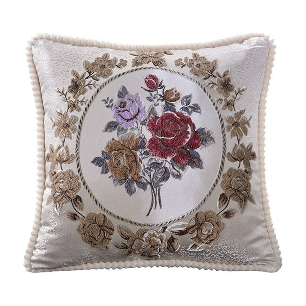 Paquete de 45 cm de ancho y 17,7 pulgadas de ancho con estampado floral europeo para sofá, coche, dormitorio, respaldo y fundas de almohada.