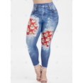 thumbnail image 4 of Más el tamaño de Santa Claus Imprimir flaco Jeggings de Navidad Rosegal Leggings de talla grande, 4 of 5