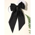 thumbnail image 3 of LQQBOX 3Pcs Hair Bow Clips for Women Girls Silky Satin Bow Hair Clips Hair Ribbon with Long Tail Cute Oversized Hair Clips Soft Big Hair Barrettes Hair Accessories (White Black Pink), 3 of 7