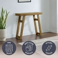 thumbnail image 3 of Alaterre Furniture Lawas Solid Wood Console Table - 36 Inch Small Entryway Table (Oak), 3 of 6