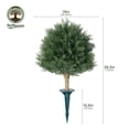 thumbnail image 3 of DR.Planzen Artificial 16 in Topiary Ball Trees, UV Resistant Faux Cedar Plants, Faux Cypress Evergreen Shrub Bush with 10.6in Twist-On Stake - For Front Porch Patio Garden Yard Decor Outdoor Use, 3 of 9