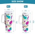 thumbnail image 6 of Yayeee 40oz Stainless Steel Tumbler with Straw and Handle Double-Wall Insulated Travel Water Bottle, Purple Abstract Shapes, 6 of 8