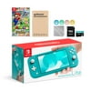 Nintendo Switch Lite Turquoise with Mario Party Superstars, Mytrix 128GB MicroSD Card and Accessories NS Game Disc Bundle Best Holiday Gift