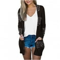 thumbnail image 1 of Pompotops Blouse Décontractée à Manches Longues pour Femmes avec Poche Cardigan en Solde, 1 of 5