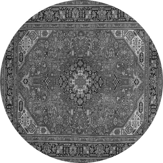 Ahgly Company Indoor Round Medallion Gray Traditional Area Rugs, 3' Round