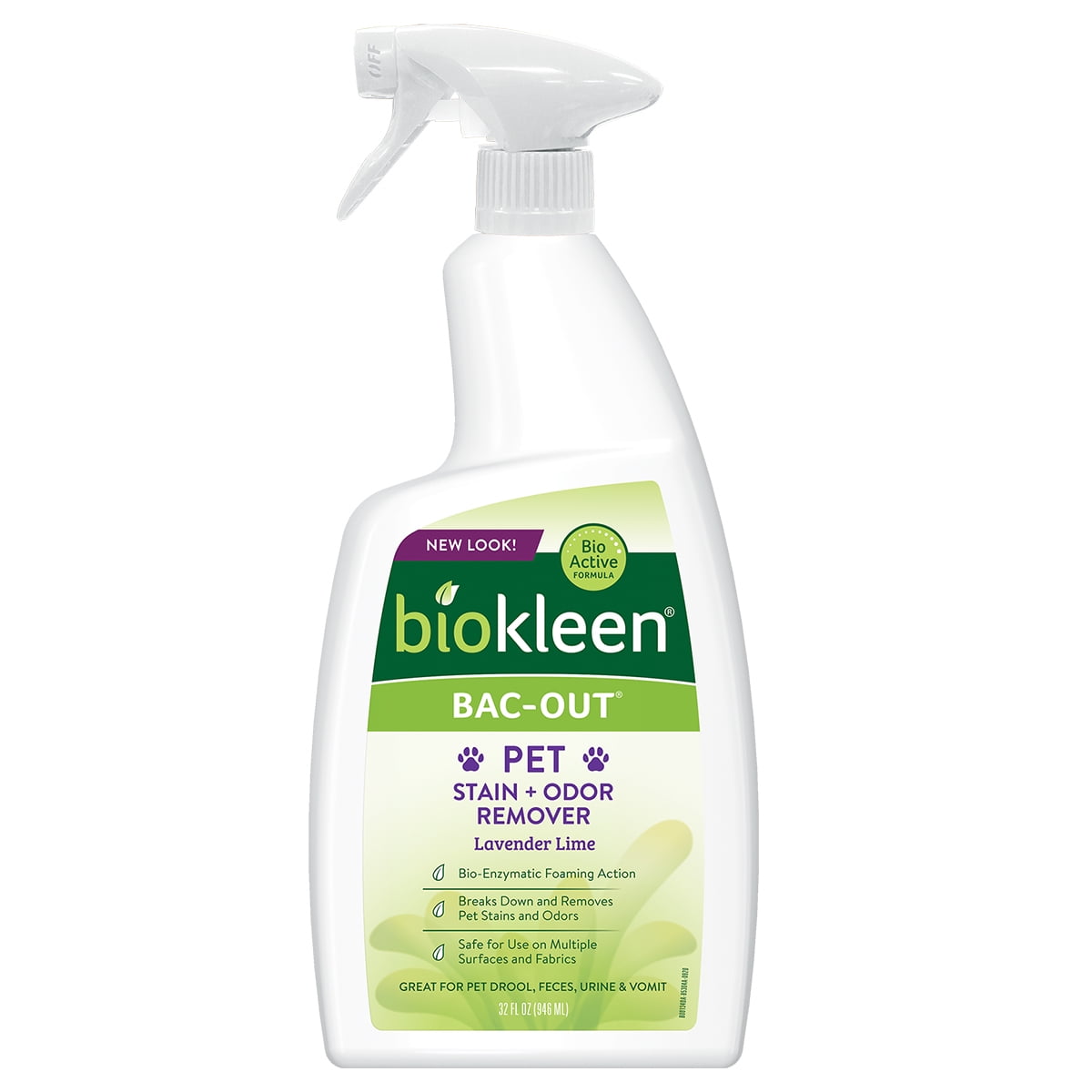 Biokleen Pet Stain Odor Remover, Lime and Lavender Scent, 32 Fluid Ounce