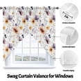 thumbnail image 3 of Pink Purple Swag Curtain Valance for Windows, Yellow Floral Abstract Watercolor Country Floral Window Treatments Short Swag Topper for Kitchen Windows Bathroom Bedroom, 36"x63", 3 of 8
