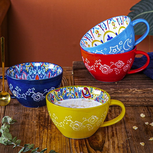 Taza de Cerámica Bohemia para Té y Café, Ideal para El Desayuno, para Hombres y Mujeres, para Bebidas Calientes, Halloween, Acción de Gracias y Navidad.