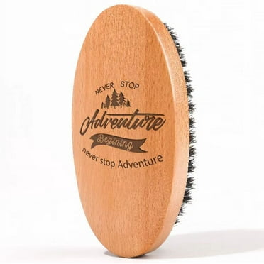 Menesia boar hair beard brush - Travel & Pocket Friendly beard oil brush with Natural Boar Bristles for Taming & Styling -  Small Boars Bristle Beard Brush Essential