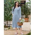 thumbnail image 4 of Ekouaer Long Sleeve Nightgowns for Women Long Sleepshirts Button Night Gowns Full Length Sleepwear with Pockets Flower Clusters, 4 of 6