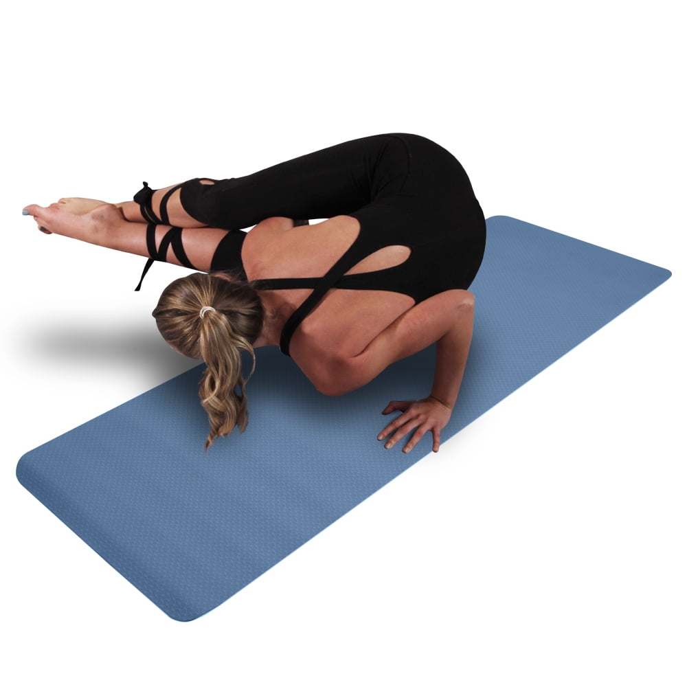 Yoga Mat for Gym Exercise Pilates Aerobics Soft Thick Non Slip Foam Roll & Strap 
