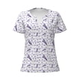 thumbnail image 3 of Naloa Lavender Flowers Print T-Shirts Short Sleeve V Neck Tees for Women Fashion Tops Trendy Lightweight Soft Casual Summer Outfits Clothes, 3 of 5