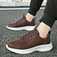 thumbnail image 5 of XIMIN Men's Orthopedic Leather Shoes: Arch Support Plantar Fasciitis Flat Feet Sneakers, Lightweight Business Work Orthotic Thick Sole Foot Heel Pain Relief Oxfords (9, Brown), 5 of 8