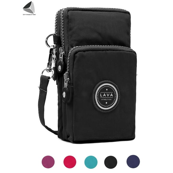 PULLIMORE Womens Small Crossbody Purse Nylon Zipper Cell Phone Messenger Bags Shoulder Wallet Handbags (Black)