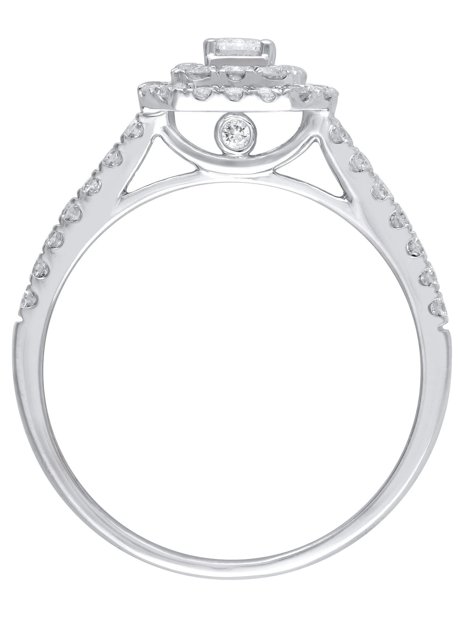 1 Carat T.W. (I2 clarity, H-I color) Brilliance Fine Jewelry Emerald cut Diamond Engagement Ring in 10kt White Gold, Size 7