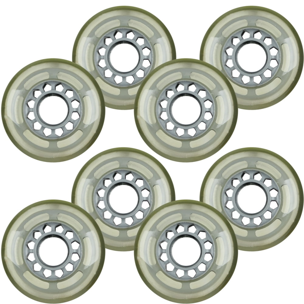 Inline Skate Replacement Wheels 72mm 74A Grey/Clear 8 Pack Walmart