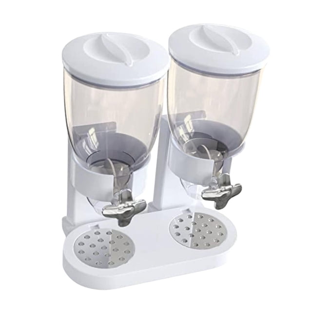 Organizador de latas para almacenar alimentos, recipiente para avena, harina, cereales de cocina, arroz, nueces y azúcar. Doble taza blanca