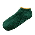 thumbnail image 4 of Winter Socks for Women Fall Fashion Must Haves Fuzzy Toe Warmers Cotton Crew Girls Socks Blackish Green, 4 of 4