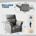 thumbnail image 5 of Studyset Swivel Rocking Recliner Chair, Power Recliner Glider with Double Handrail & Faux Leather Upholstery, Comfortable Rocker Recliner for Living Room, Bedroom, Nursery, 5 of 9