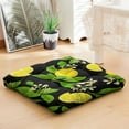 thumbnail image 3 of Summer Lemon Floor Pillow&nbsp;- 22x22 Inch Square Meditation Cushion, Dutch Velvet, Fresh Citrus Floral Design for Balcony & Lounge, 3 of 5