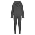 thumbnail image 5 of Women'S 3 Piece Sweat Suit Solid Color Hoodie And Casual Comfortable Leggings Tracksuits Dark Gray L, 5 of 6