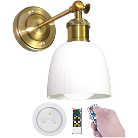 1 Pack LED Dimmable Battery Operated Wall Sconce Lamps Lighting Fixture